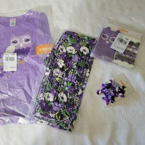 Gymboree Size 7 Long Sleeve top, size 8 Pants, 6-8 socks & hair bows. Mixed Z30